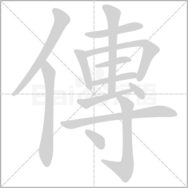 傳的筆順動(dòng)畫演示